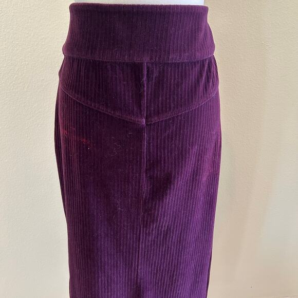 Free People Roxy Ribbed Midi Pencil Skirt Zip Front Purple SZXL - Picture 2 of 13